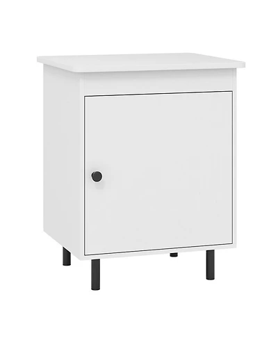 Sugift Mid Century Nightstand End Table with Door 1-Piece