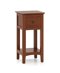 Sugift 3-Tier Nightstand with Drawer and Open Storage Shelf