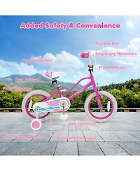Hongge 14-Inch Kids Bike with Adjustable Handlebar, Dual Brakes & Removable Training Wheels, 110 lbs, Ages 3-5