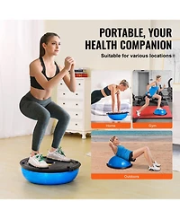 Hongge 23-Inch Half Exercise Ball Balance Trainer with Resistance Bands