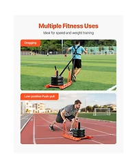 Hongge Push Pull Weight Training Sled with Adjustable Support Rods