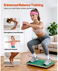 Hongge 20-Inch Rotating Wooden Balance Board for Core Training