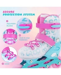 Sugift Kids Inline Skates with Light Up Wheels for Beginners Ages 9-14 Expandable Fit