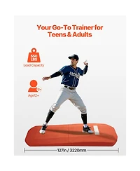 Hongge 127 in Portable Baseball Pitching Mound with Rubber Plate