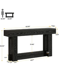 Tribesigns 160cm Narrow Console Table, Rustic Industrial Sofa Table with Wood Grain, for Behind Couch, Hallway, Entrance Hall, Easy Assembly
