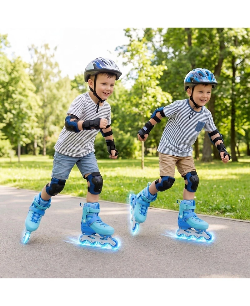Sugift 4-Size Adjustable Light-Up Inline Skates for Toddlers Ages 5-7
