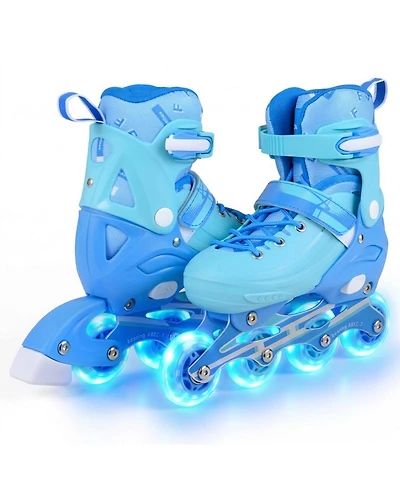 Sugift 4-Size Adjustable Light-Up Inline Skates for Toddlers Ages 5-7