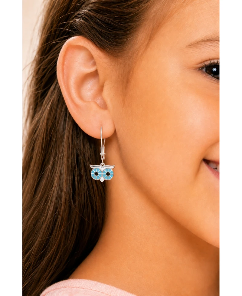 Chanteur Kids Owl Hypoallergenic Earrings for Girls with Sterling Silver Leverbacks