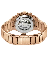 Gevril Men's Swiss Made Kingsgate Swiss Automatic Ip Rose Stainless Steel Bracelet Watch