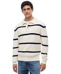 Tommy Hilfiger Men's Waffle Structure Rugby Sweater