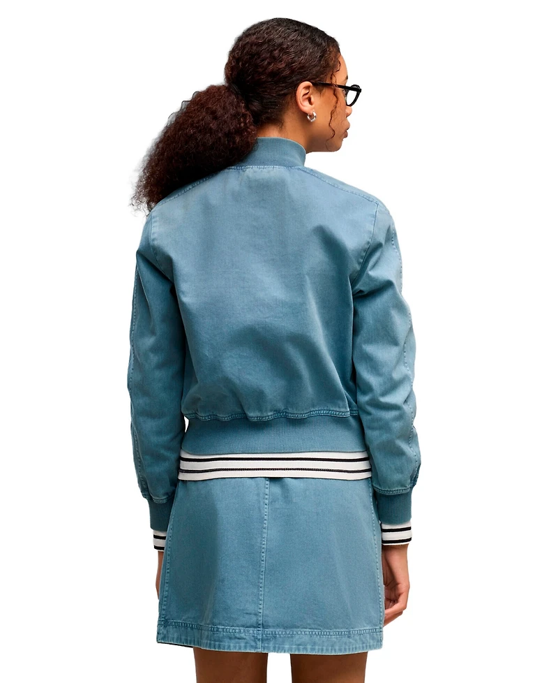 Puma Women's Future Archive Washed-Twill Bomber Short Jacket
