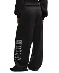 Puma Women's Street Glam Wide-Leg Slouchy Fleece Pants