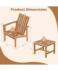 Sugift Square Acacia Wood Patio Side Table Set of 2 with Slatted Tabletop