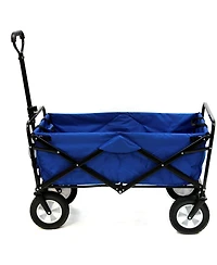 Mountaintop Heavy Duty Steel Frame Collapsible Folding 150 Pound Capacity Outdoor Camping Garden Utility Wagon Yard Cart