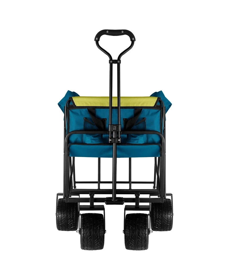 Mountaintop FedEx pickup only) Collapsible Folding Wagon Utility Outdoor Camping Garden Cart with Adjustable Handle