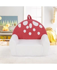 Sugift Kids Foam Couch with Soft Teddy Fleece Cover and Carry Handle