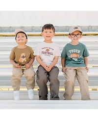 Sweet Wink Toddler Boys Bulldog Football Patch Short Sleeve T-Shirt