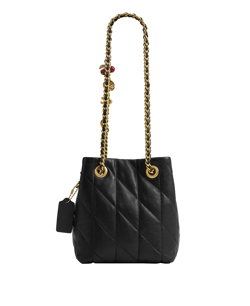 Coach Quilted Leather Jade Drawstring Mini Crossbody Handbag