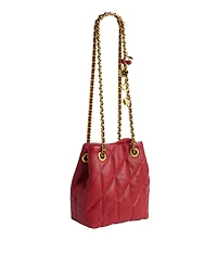 Coach Quilted Leather Jade Drawstring Mini Crossbody Handbag
