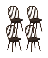 Sugift Swivel Windsor Dining Chairs Set of 4 with Rubber Wood Frame