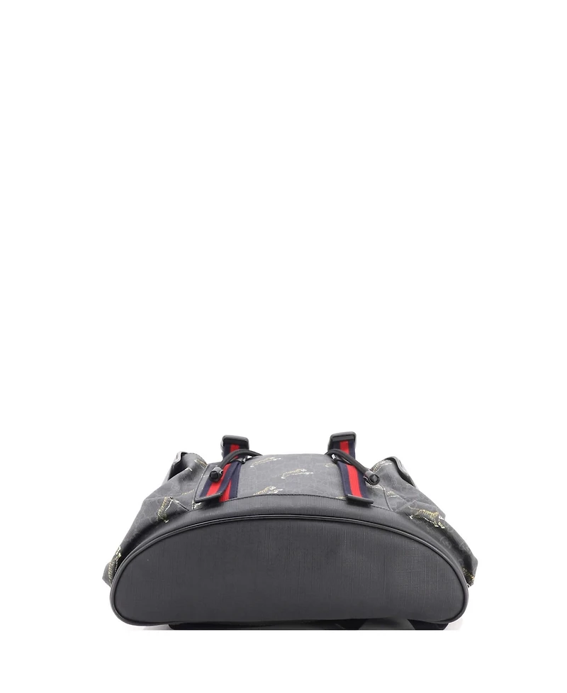 Pre-Owned Gucci Large Double Pocket Buckle Backpack Printed Gg Coated Canvas
