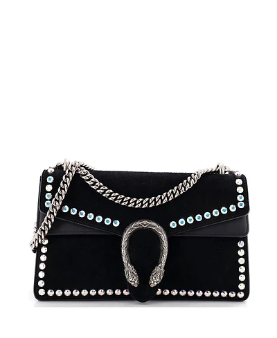 Pre-Owned Gucci Small Dionysus Bag Crystal Embellished Suede