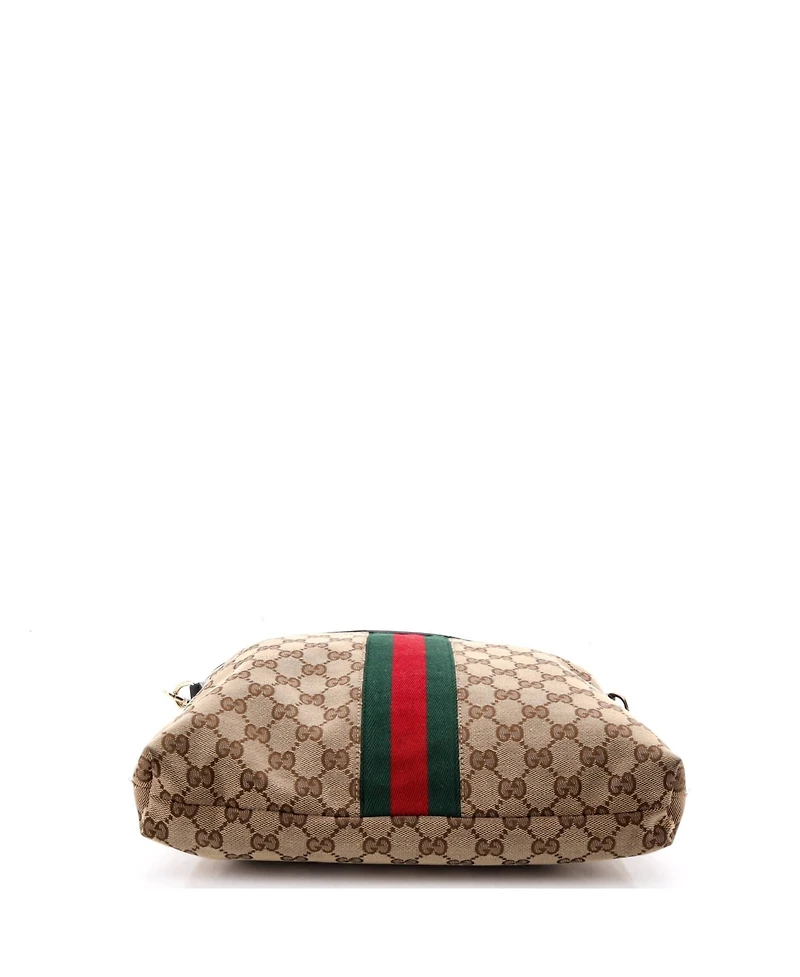 Pre-Owned Gucci Medium Web Messenger Bag Gg Canvas