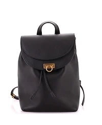 Pre-Owned Salvatore Ferragamo Medium Gancini Flap Drawstring Backpack Leather