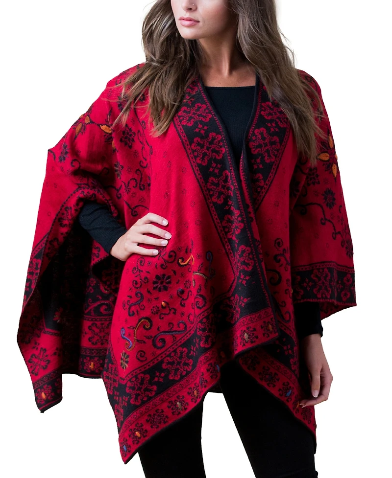 Simply Natural Reversible Alpaca Ruana
