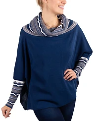 Simply Natural Women's Rossana Alpaca Cowl Neck Poncho Sweater