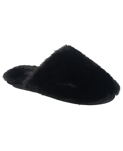Nine West Women's Faux Fur Closed Scuff Slipper