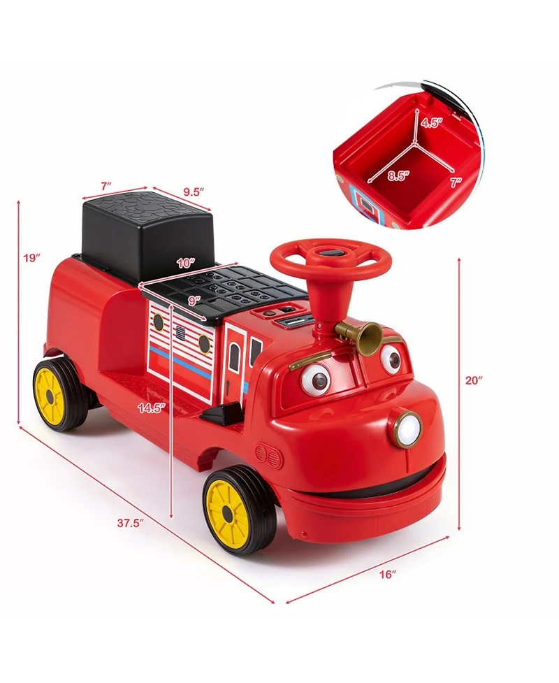 Sugift 12V 2-Seater Ride-On Train with Music, 37.5" x 16" x 20", Ages 3-6