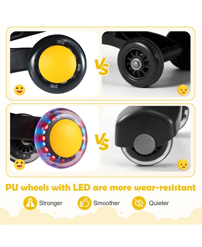 Sugift Ride-On Wiggle Toy Car with Flashing Wheels, Battery-Free, Ages 3-8