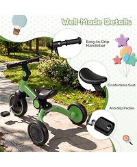 Sugift 5-In-1 Carbon Steel Foldable Balance Bike with Removable Pedals, Ages 2-4