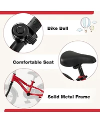 Sugift 12" Adjustable Kids' Bike with Training Wheels, Ages 3-4