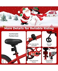 Sugift 16 in Kids Bike Adjustable with Music and Flag for Ages 4-7 Years Old