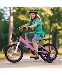 Sugift 14" Adjustable Kids' Bike with Removable Training Wheels, Ages 3-8