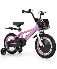 Sugift 14" Adjustable Kids' Bike with Removable Training Wheels, Ages 3-8
