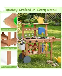 Sugift Water Tank & Sink 15-Piece Mud Kitchen, Ages 3+