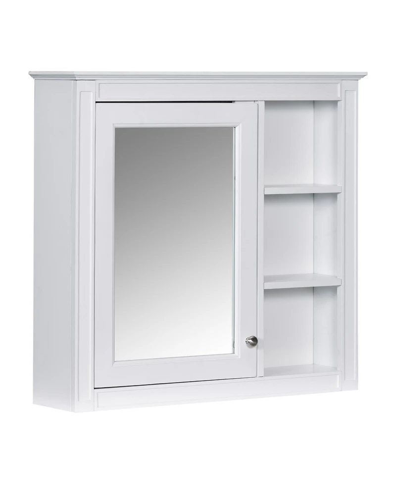 Busdays 30x28 Inch Mirror Medicine Cabinet Wall Mounted Bathroom Storage with 3 Open Shelves No Vanity Included