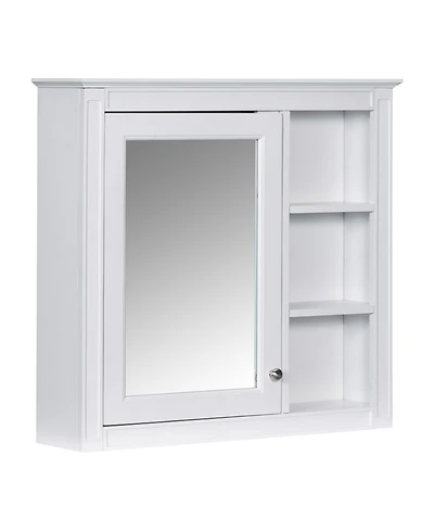 Busdays 30x28 Inch Mirror Medicine Cabinet Wall Mounted Bathroom Storage with 3 Open Shelves No Vanity Included