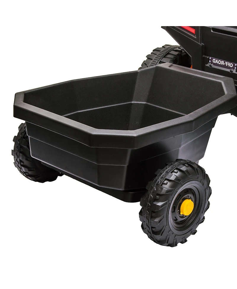 homfan 12V Ride-On Trailer with Locking Hitch Pin, 24.02" x 17.72" x 9.45", 30 pounds, Ages 3-8