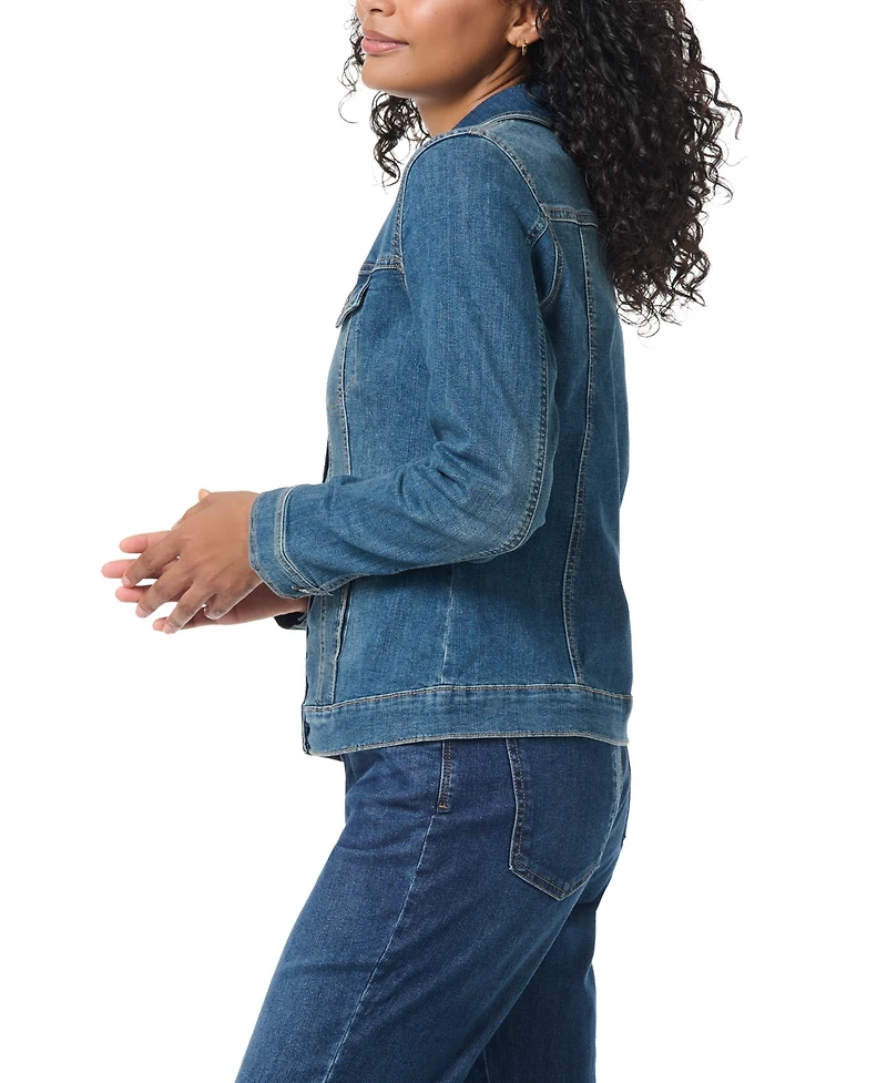 Gloria Vanderbilt Women's Denim Point-Collar Slim Jacket