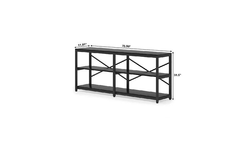 Slickblue 3-Tier Console Table with Storage Shelves for Entryway