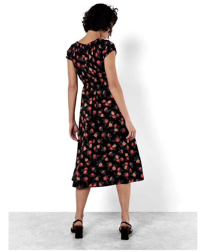 Apricot Women's Rose Milkmaid Midi Dress