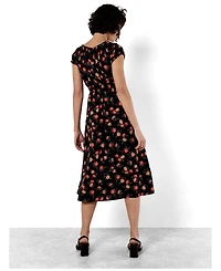 Apricot Women's Rose Milkmaid Midi Dress
