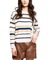 Central Park West Women's Birch Striped Crew Pullover Sweater