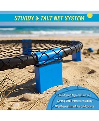 Zeny Outdoor Roundnet Game Set, Portable Beach Ball with 2 Balls, Sturdy Playing Net and Carry Bag, Classic Family Entertainment for