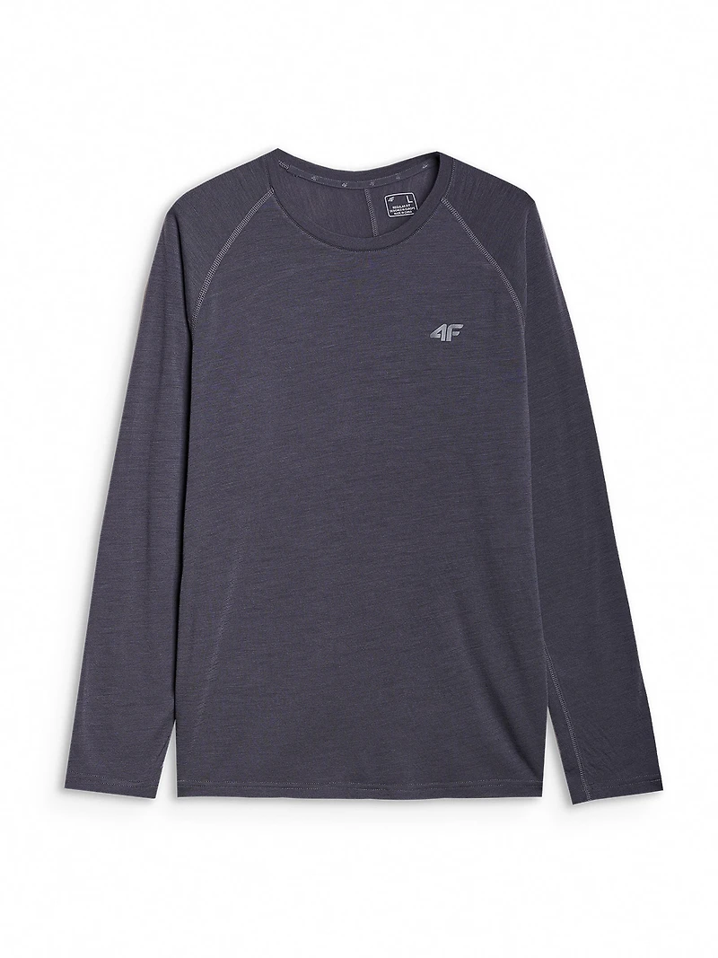 4F Men's Quick-Dry Trekking Long Sleeve Tee Crewneck Fit