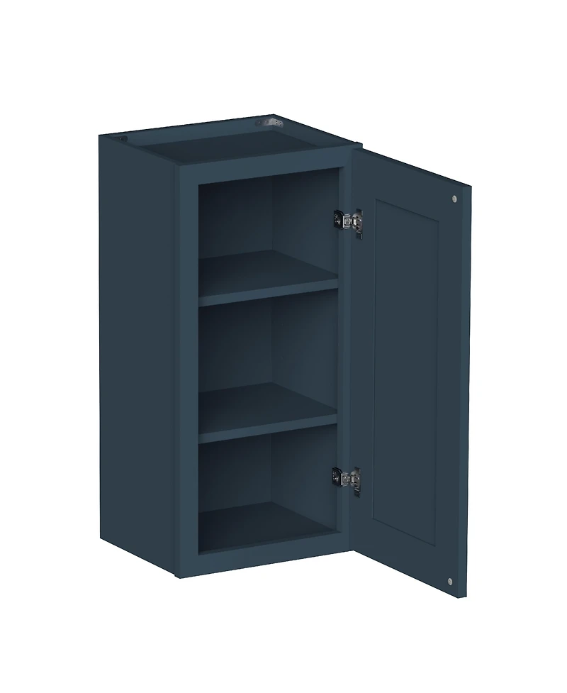 Boyel Living 15"x30" Standard Wall Cabinet (1 Door 2 Shelves), Kitchen with Solid Wood Frame, Soft-Close Hinge